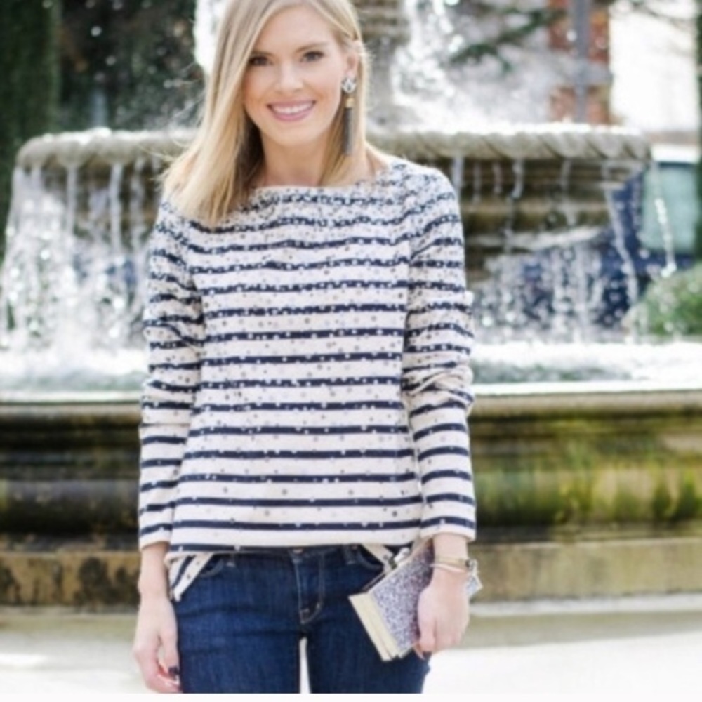 J.Crew factory ombré sequin striped top
